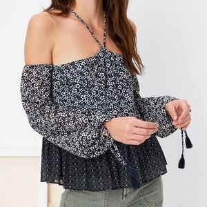 Tularosa Cold Shoulder Syrah Floral Blouse Size M